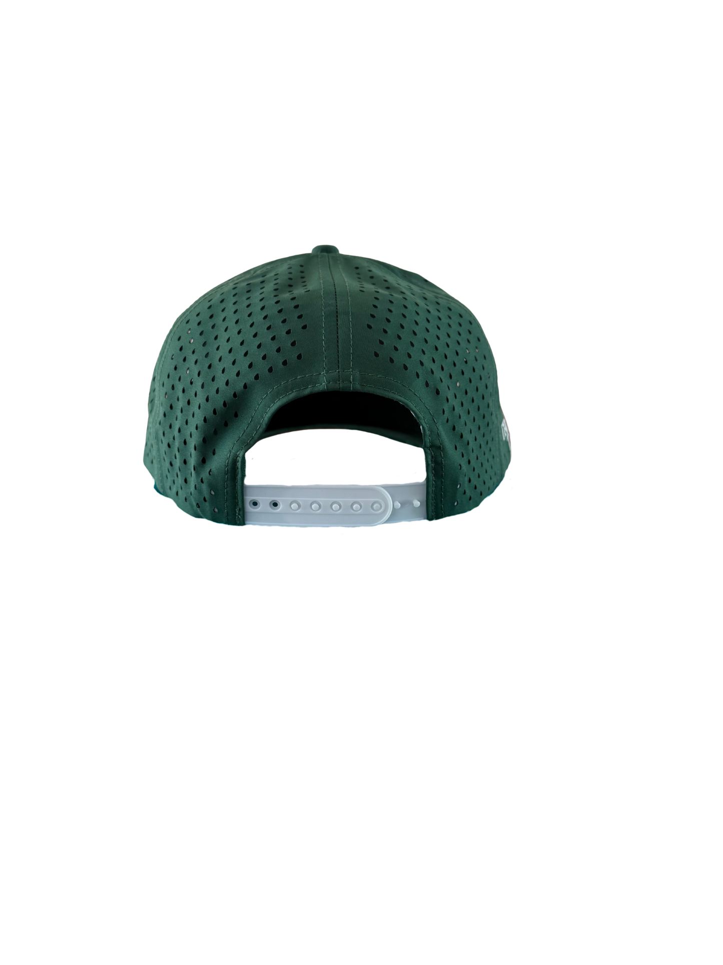 Green cap with a textured surface on a white background