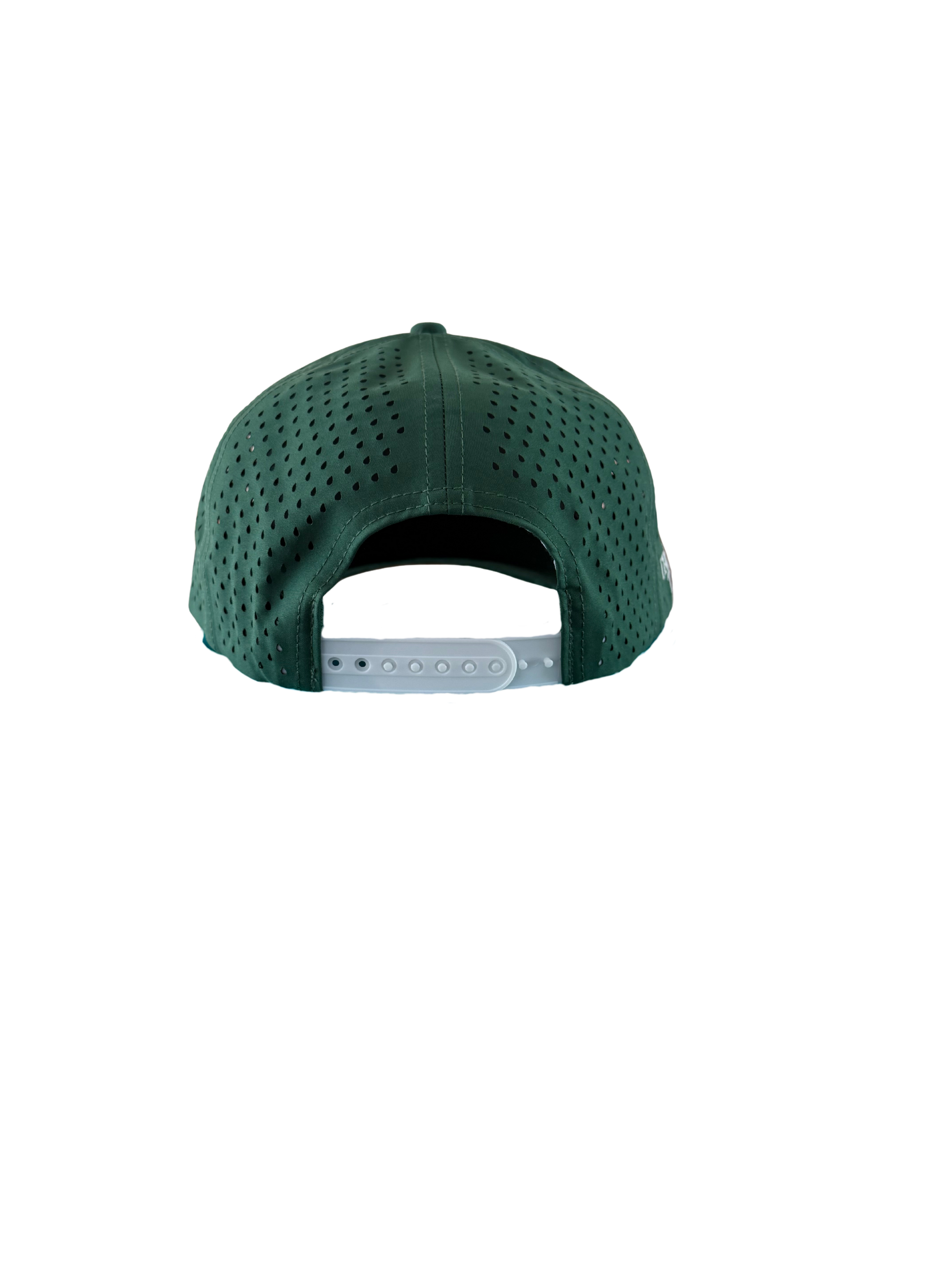 Green cap with a textured surface on a white background